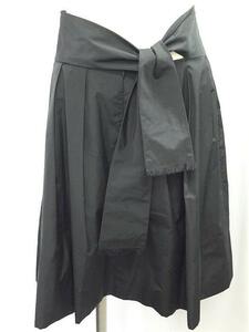 フォクシー　FOXY　フロントリボン　フレアスカート　ひざ丈　40　22153 黒 ボトムス　ファッション　女性　レディース
