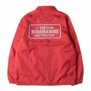 NEIGHBORHOOD ネイバーフッド ジャケット サイズ:M ブランドロゴ刺繍 ナイロン コーチジャケット BROOKS / N-JKT レッド 赤 アウター
