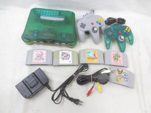 【同梱可】中古品 ゲーム NINTENDO 64 本体 NUS-001 クリアブルー 動作品 周辺機器 ソフト付き