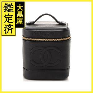 CHANEL シャネル バニティバッグ 縦型 A01998 ブラック GP金具 キャビア 2148103687686【200】