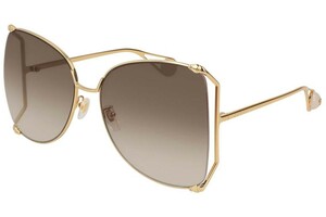 ☆GUCCI グッチ gg0252s-003 Gold / Brown UNISEX SUNGLASSES ゴールド/ブラウン レンズ ユニセックスサングラス イタリア製∵