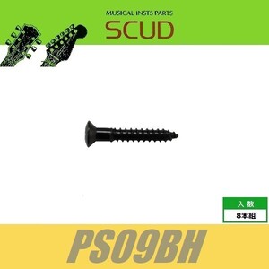 SCUD PS09BH　エスカッションビス　ミリ　リア用　Φ2.4 xL16mm　丸皿頭　8pcs　ブラック　ねじ　スカッド