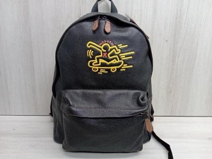 COACH × KeithHaring リュック ブラック バックパック レザー キース・ヘリングコラボ