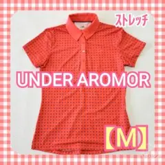 【UNDER AROMOR】アンダーアーマー ゴルフ ポロシャツ【Ｍ】朱色❤️柄