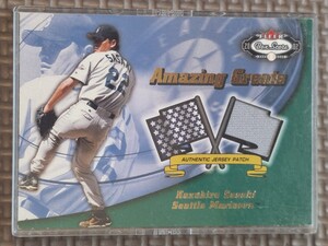 2002 Fleer Boxscore KAZUHIRO SASAKI Amazing Greats 003/150 Game-Worn Jersey Patch Seattle Mariners Yokohama Taiyo Whales