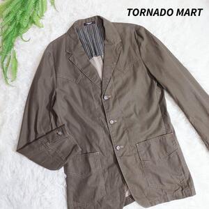 TORNADO MART コットン素材テーラードジャケット・カーキ系 Lサイズ 81467