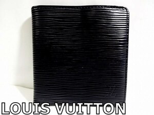 X5A046◆本物◆ ルイヴィトン LOUIS VUITTON CA0036 エピ ブラック ポルトビエ6カルトクレディ 小銭入れなし二つ折り財布 財布 