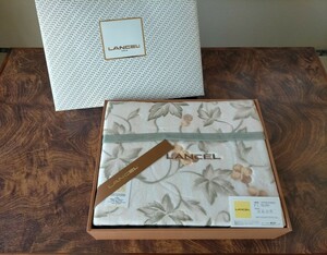 未使用 保管品 LANCEL ランセル 綿毛布 COTTON BLANKET 寝具 綿100％ シングルサイズ