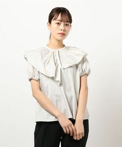 「LANVIN en Bleu」 半袖ブラウス 38 ベージュ レディース