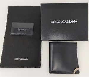 新品 未使用 ドルチェ＆ガッバーナ 二つ折り財布 黒 ツヤ BP0457 A5478 NERO 財布 DOLCE＆GABBANA ドルガバ ブラック