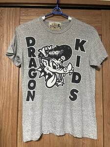 ★ 終活企画販売商品！The Loveless・Kadowaki・ピンクドラゴン・ロカビリー・80年代・リーゼントドラゴン DRAGON KIDS T-SH ・グレー★