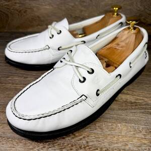 ◆SPERRY TOP-SIDER◆スペリートップサイダー 27.0cm（表記9M）デッキシューズ 白 ホワイト メンズ 革靴 靴 レザー 中古 宅急便 即決