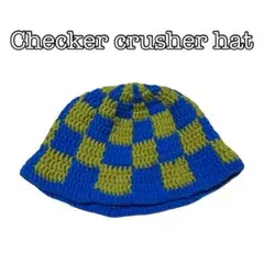 crusher hat クラッシャー　ハット　チェック　ブルー　バケハ　バケット