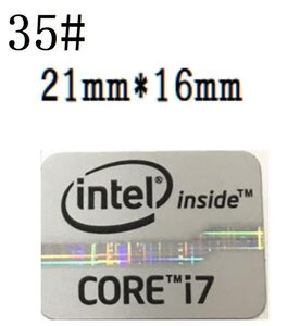 35# 二三代目【CORE i7銀】エンブレムシール ■21*16㎜■ 条件付き送料無料