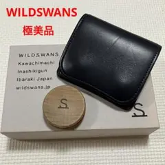 極美品WILDSWANS ワイルドスワン　ブライドルレザー二つ折り財布　紺　箱付