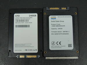 【2台まとめ売り/検品済み】CFD SSD 240GB CSSD-S6O240NCG1Q/CSSD-S6B240CG3VX (使用時間：43h・6729h) 管理:ス-16
