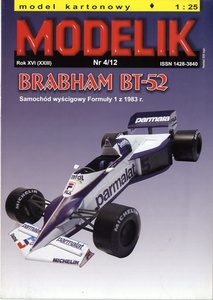 MODELIK　1:25 BRABHAM　BT-52　1983(Card Model)