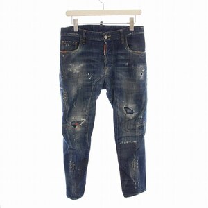 ディースクエアード DSQUARED2 TIDY BIKER JEAN デニムパンツ ジーンズ ダメージ加工 ペイント加工 42 XS S 青 ブルー /YM メンズ