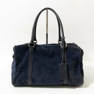 【1円スタート】MARCO MASI マルコマージ トートバッグ ネイビー 紺 シルバー スエード レザー 本革 イタリア製 レディース 手さげ bag 鞄