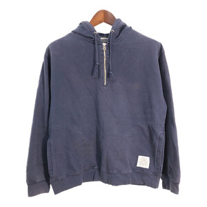 00年代 TOMMY JEANS トミージーンズ ハーフジップ スウェット パーカー ネイビー (メンズ M) 中古 古着 S5703