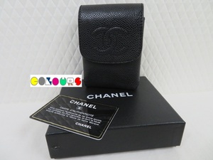 〔COLOURS〕 良品■シガレットケース■ブラック■キャビアスキン■ＣＨＡＮＥＬ