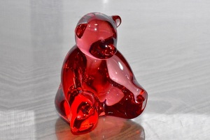 Baccarat バカラ figurine フィギュリン Crystal Animals Bear クリスタルアニマルズ ベアー／熊／クマ クリアレッド 未使用