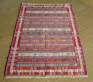 【142×105】イラン直輸入★アゼルバイジャン産キリム・KILIM■2048-395-18