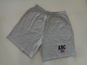 ABC　SPORT WEAR　Made in USA　ショート　パンツ　M　グレー　男女兼用　ハーフ　短パン　ATTITUDE CLOTHING　ABCハワイ　ビンテージ