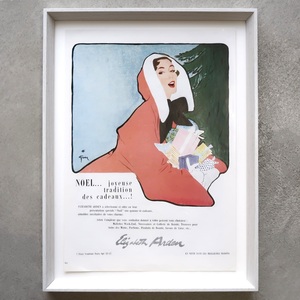 Elizabeth Arden エリザベスアーデン 1950年 ルネ・グリュオ Rene Gruau フランス ヴィンテージ 広告 額装品 レア フレンチ ポスター 稀少