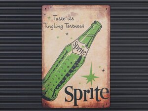 ◆送料\185◆【Sprite・スプライト】※《アンティークメタルプレート ／ 300×200mm》　アメリカン雑貨　ブリキ看板　レトロ　昭和