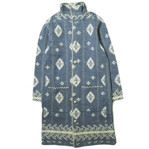 RRL ダブルアールエル Native Coat コットンウールロングセータージャケット 1 ブルー Double RL レディース 定価151,800円 g16736