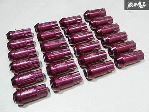 VISION ホイールナット レーシングナット フルロック アルミ ナット 専用ソケット欠品 M12 P1.5 6H 6穴 24本セット 全長約50ｍｍ レッド系