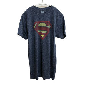 【期間限定SALE】USA 古着 半袖 Tシャツ SUPERMAN ブルー 青 メンズM スーパーマン アメコミ ロゴプリントTシャツ 古着卸 激安 BA1205