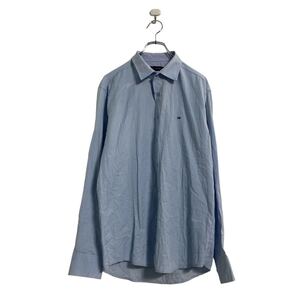 TOMMY HILFIGER 長袖 無地 シャツ L ライトブルー トミーヒルフィガー シンプル 古着卸 アメリカ仕入 a605-6429