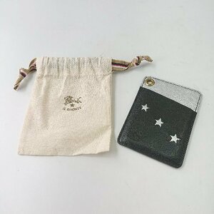 ◇ ◎ IL BISONTE イル ビゾンテ スター 星 かわいい コンパクト ミニサイズ カード入れ ブラック シルバー レディース E