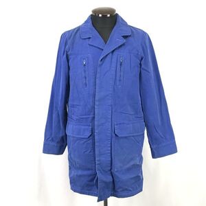 チームオブビートン/team of beat-en★コットン/チェスターコート【メンズM/青/blue】フライフロント/Coats/Jakets/Jumpers◆BH338