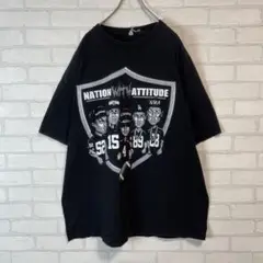 NFL レイダース オーバーサイズ プリントtシャツ 黒 スケーター 2XL