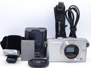 【外観特上級】OLYMPUS ミラーレス一眼 PEN Lite E-PL3 ボディ シルバー