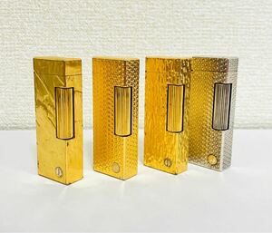 【おまとめ4点!!希少】dunhill ダンヒル ゴールド シルバー ローラー ガスライター dマーク ヴィンテージ 喫煙具 火花確認済み