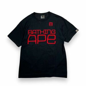 初期タグ 希少品 A BATHING APE アベイジングエイプ ロゴTシャツ 半袖Tシャツ ブラック 黒 M