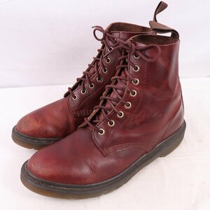 ドクターマーチン UK9/27.5cm-28.0cm/8ホール チェリー レザー メンズ ブーツ dr.martens 中古 古着 dh4120