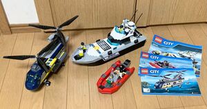 LEGO　City　60129　60093　レゴ　シティ　海底調査隊ヘリコプター　警察ボート　ミニフィグ　ブロック　まとめ　セット　大量　ジャンク