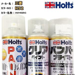 holts ペイントスプレー 三菱 H52 シャトーシルバーM ホルツ MINIMIX クリアスプレー バンパープライマー セット