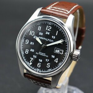 HAMILTON KHAKI ハミルトン カーキ フィールド H706251 自動巻 25石 裏スケ 黒 24時表示 新品ベルト HAMILTON尾錠/保証書/取説/箱付 メンズ