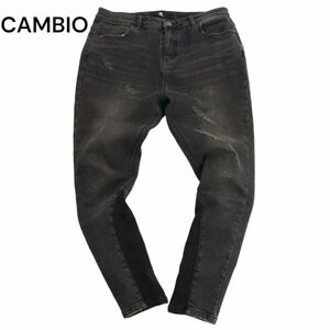 CAMBIO カンビオ 秋冬 ダメージ加工★ リブ 切替 裏起毛 ストレッチ スキニー デニム パンツ ジーンズ Sz.M　メンズ　C4B01158_3#Q