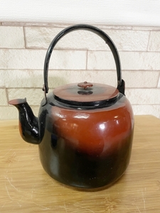 鉄瓶 湯沸 煮茶壷 茶器 茶道具 煎茶道具 サイズ　15×25ｃｍ(二階)