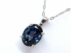 GSTV購入品 美品 Pt950 プラチナ ネックレス ■ ブルートパーズ 2.00ct トップ アジャスター付き □4J6DS