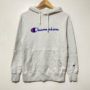 ★ Champion スウェット パーカー プルオーバー フーディー M ロゴプリント オートミール グレー系 ユニセックス