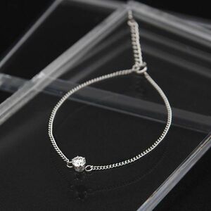 モアサナイト　5mm 0.5ct　１粒ブレスレット　ステンレス