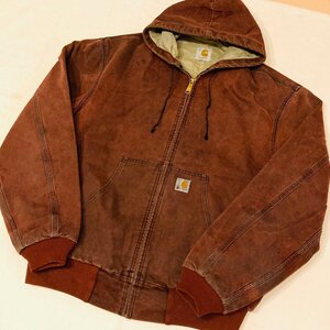 90s　Carhartt　カーハート　ジップアップ　パーカー フーディー　ボルドー系　ビッグシルエット